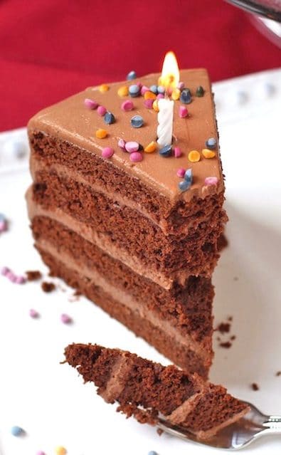 Healthy Chocolate Birthday Cake with Chocolate Frosting