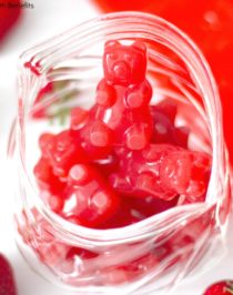 Healthy Homemade Strawberry Gummy Bears (fat free, refined sugar free, low carb, gluten free, dairy free) - Healthy Dessert Recipes at Desserts with Benefits