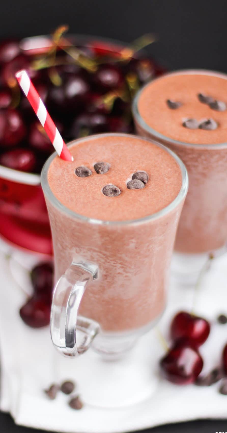 Healthy Black Forest Milkshake (refined sugar free, high protein) - Desserts with Benefits