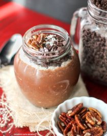 Healthy German Chocolate Cake Overnight Dessert Oats (refined sugar free, gluten free, dairy free, vegan) - Healthy Dessert Recipes at Desserts with Benefits