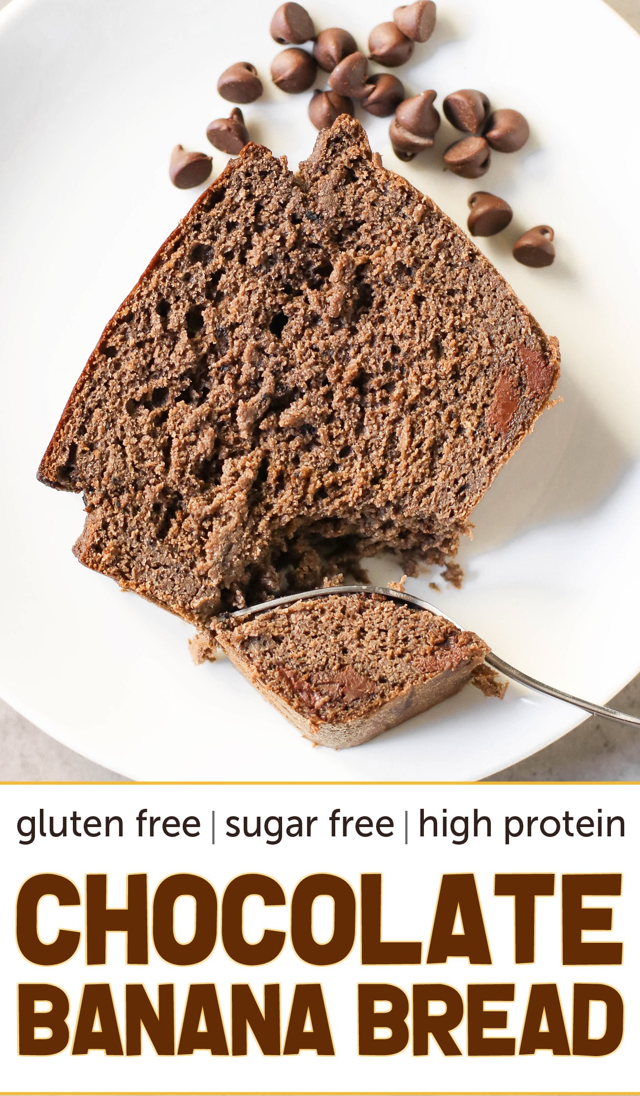 Double Chocolate Banana Bread (sugar free, high protein, high fiber, gluten free, dairy free)