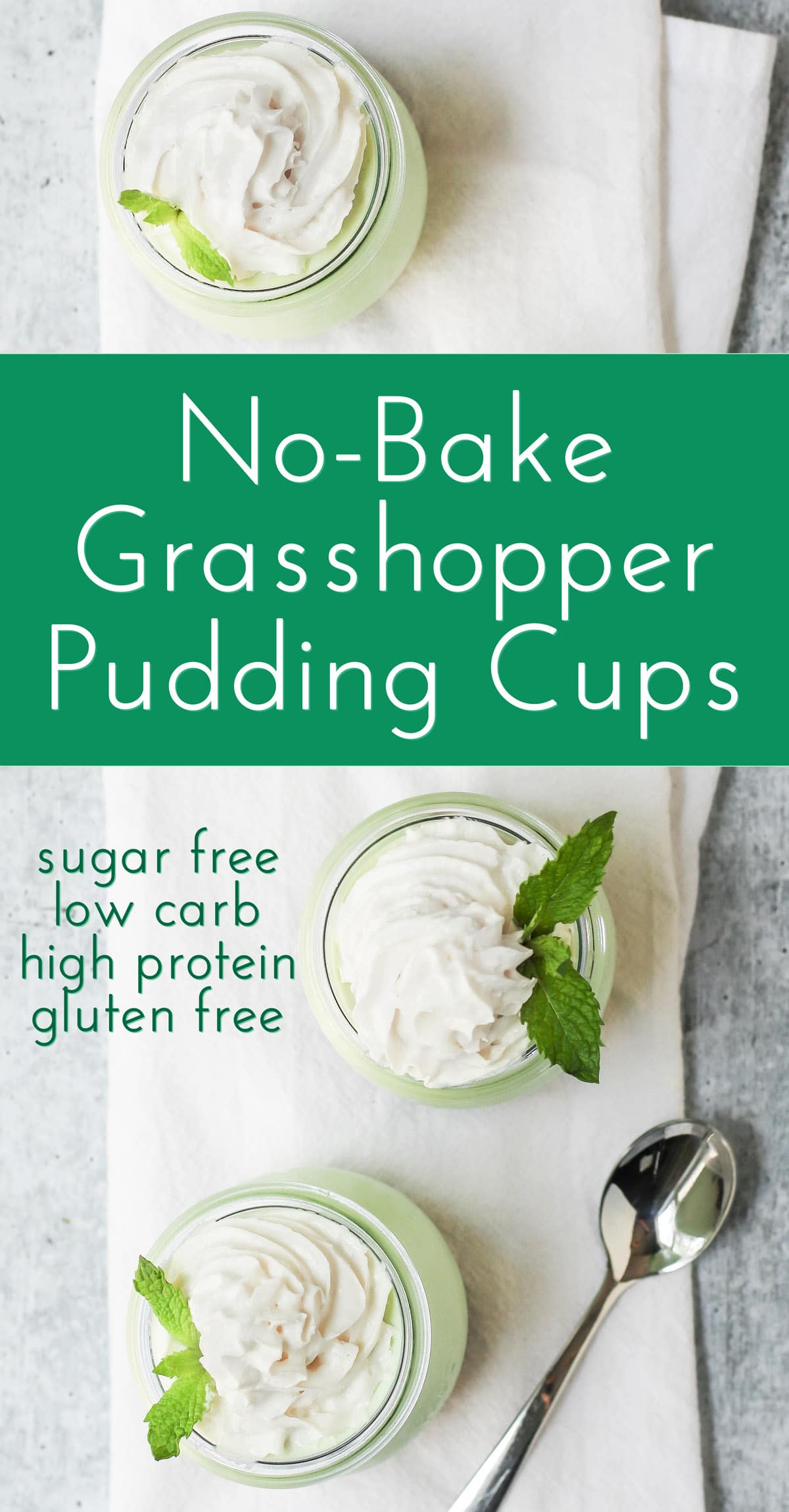 Healthy Easy No-Bake Grasshopper Pudding Cups